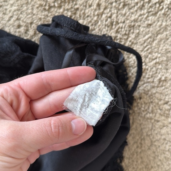 Vintage 90s Y2K Black Slip Mini Sequin Trim Cami Tank Bodycon Whimsigoth Dress - Picture 7 of 8